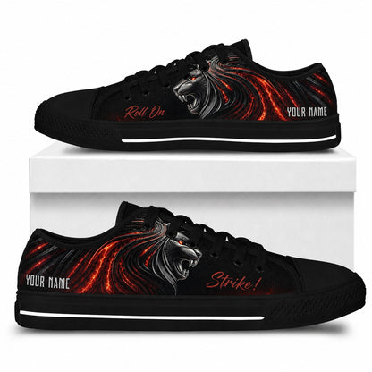 Roaring Lion Bowling Graphic Custom Low Top Shoes Box Black