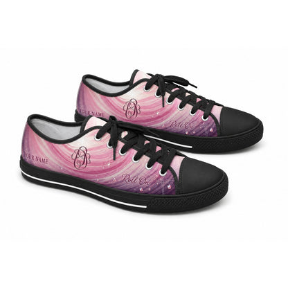 Roll On Bowling Design Graphic Personalized Low Top Shoes Black Shoes
