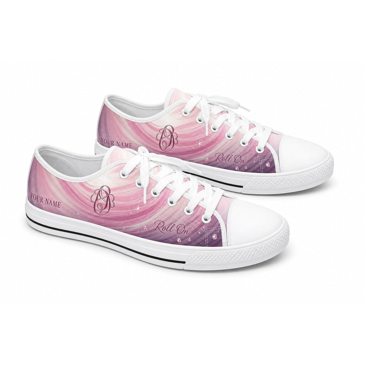 Roll On Bowling Design Graphic Personalized Low Top Shoes