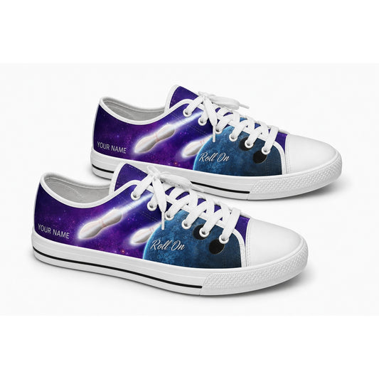 Roll On Bowling Design Personalized Low Top Shoes