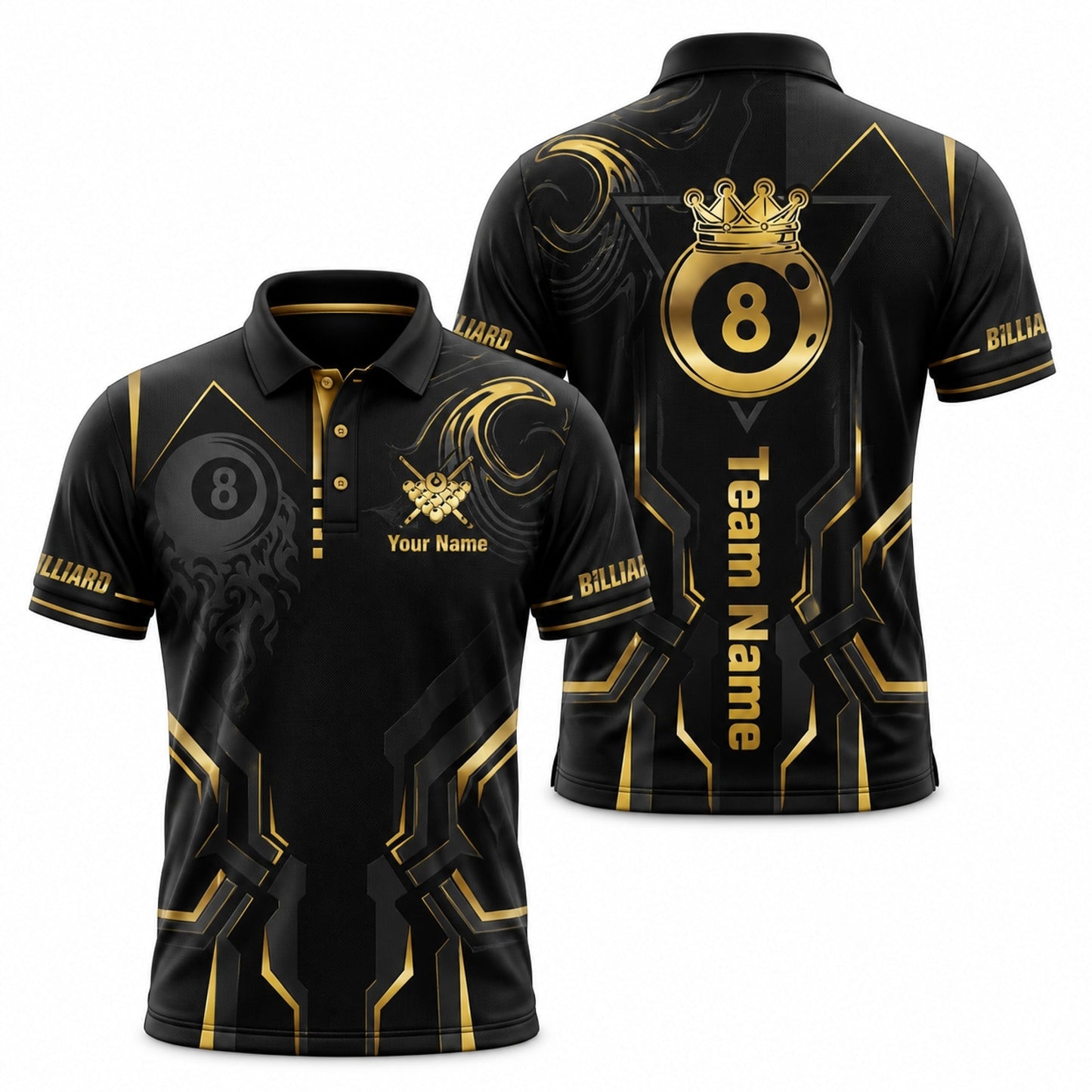 Royal 8 Ball Billiards Custom Billiard Polo Shirt