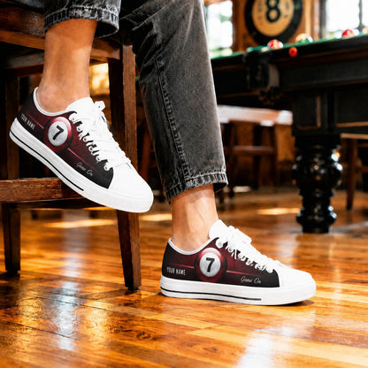 Seven Ball Billiard Graphic Personalized Low Top Shoes Life Style