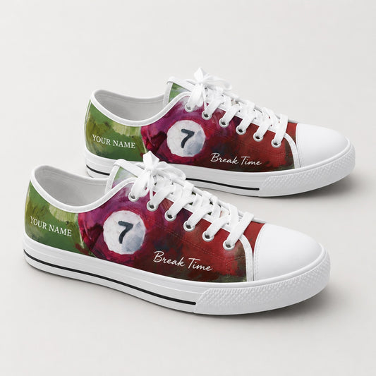 Seven Ball Billiards Art Graphic Custom Low Top Shoes