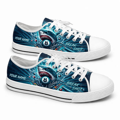 Shark Eight Ball Graphic Personalized Low Top Shoes