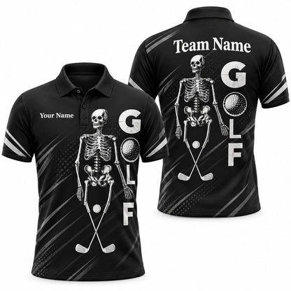 Skeleton Golf Graphic Personalized Golf Polo Shirt