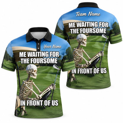 Skeleton Golfer Meme Sport Personalized Golf Polo Shirt