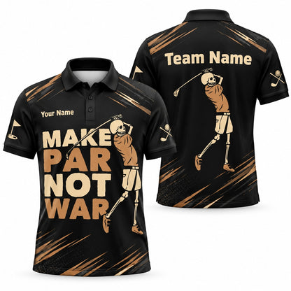 Skeleton Golfer Slogan Sport Personalized Golf Polo Shirt