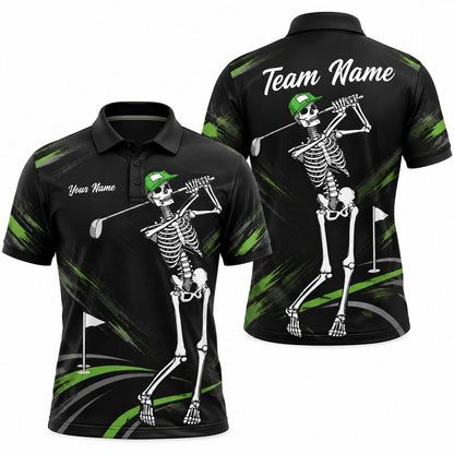 Skeleton Golfer Sport Personalized Golf Polo Shirt