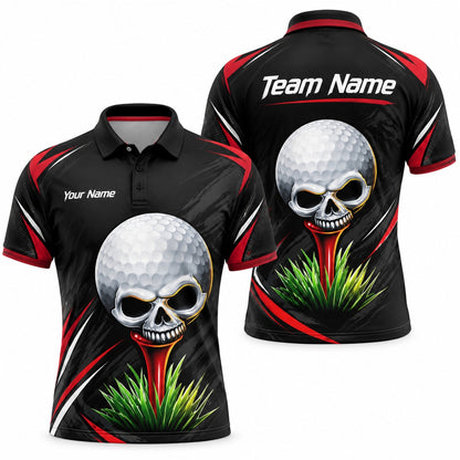 Skull Golf Ball Sport Personalized Golf Polo Shirt