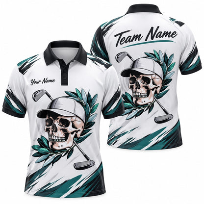 Skull Golfer Sport Personalized Golf Polo Shirt
