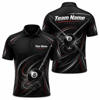 Smoky 8 Ball Cues Sport Custom Billiard Polo Shirt