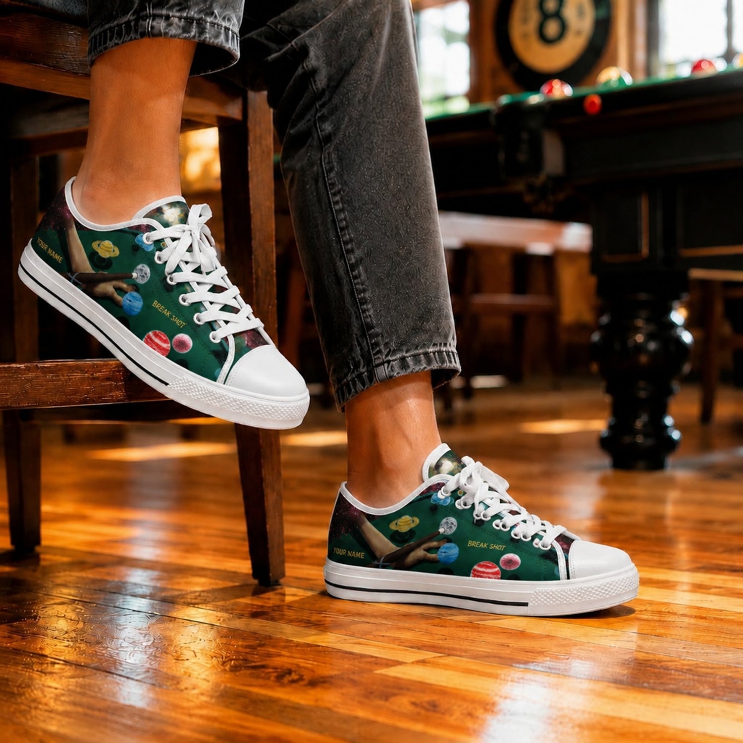 Space Billiards Cue Artistic Personalized Low Top Shoes Life Style