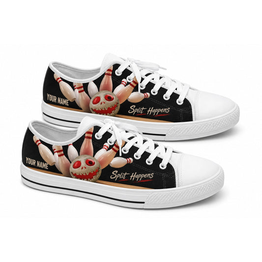 Split Happens Bowling Design Personalized Low Top Shoes