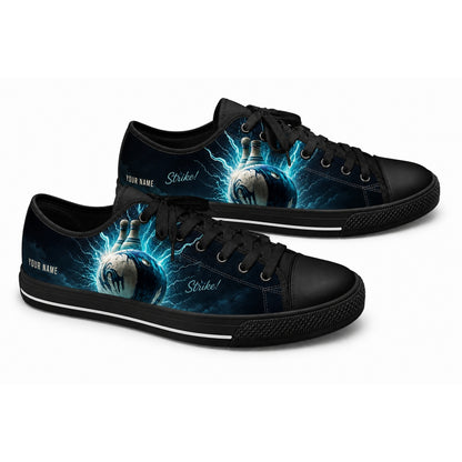 Strike Bowling Ball Design Graphic Personalized Low Top Shoes Black Shoes