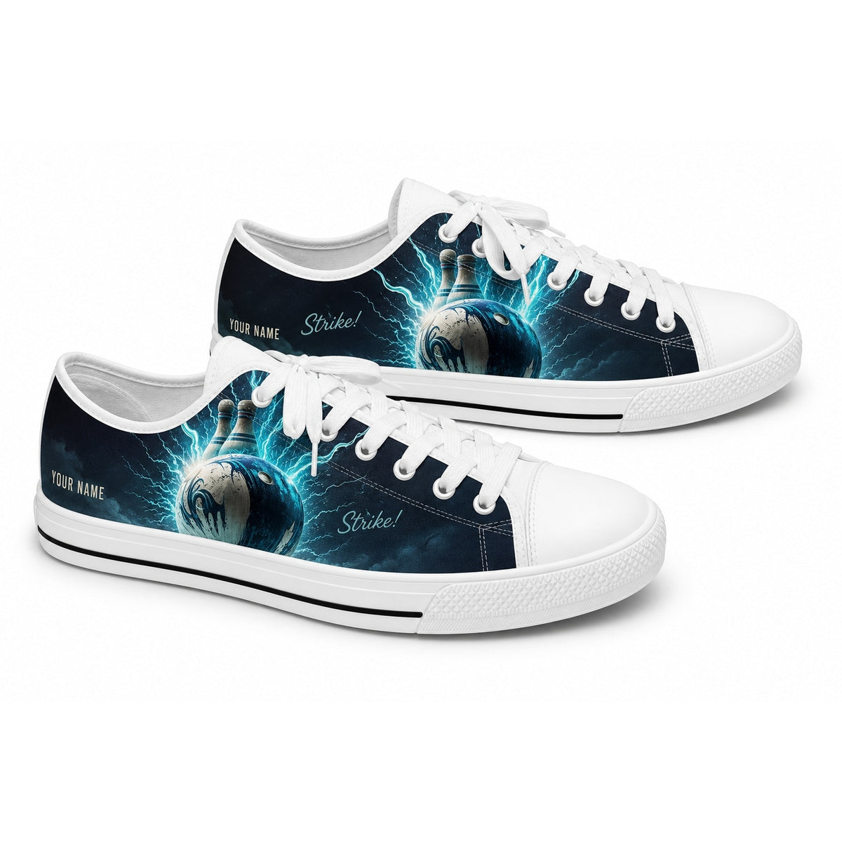 Strike Bowling Ball Design Graphic Personalized Low Top Shoes