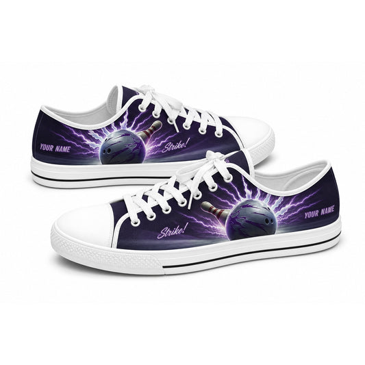Strike Bowling Ball Graphic Custom Low Top Shoes