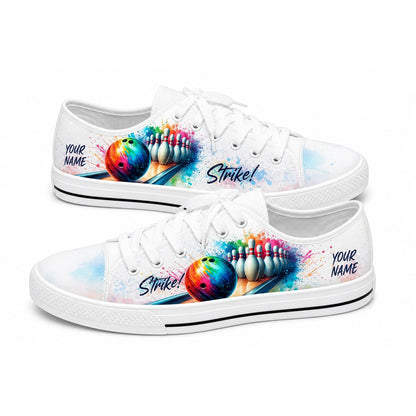 Strike Bowling Ball Pins Graphic Personalized Low Top Shoes