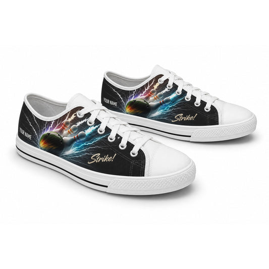 Strike Bowling Design Personalized Low Top Shoes
