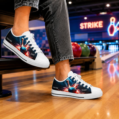 Strike Bowling Graphic Personalized Low Top Shoes Bowling Life Style