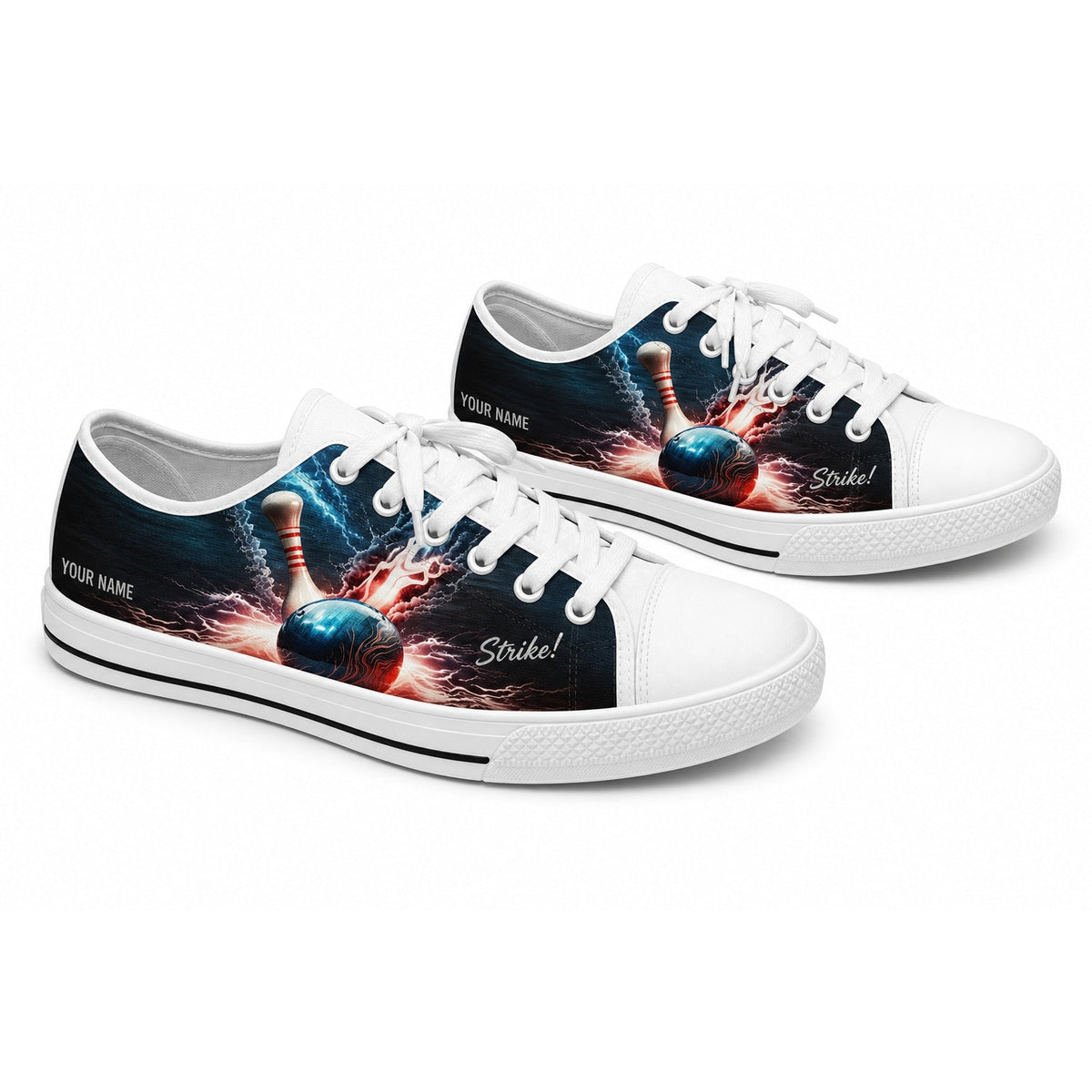 Strike Bowling Graphic Personalized Low Top Shoes