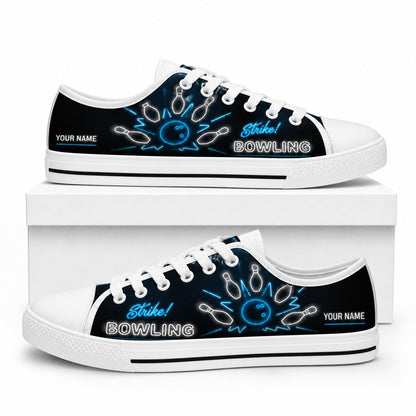 Strike Bowling Neon Custom Low Top Shoes Box White