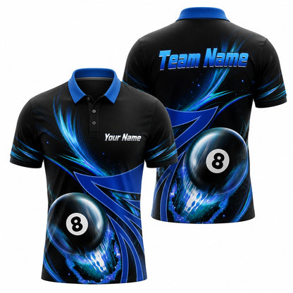 Team Name 8 Ball Sport Personalized Billiard Polo Shirt