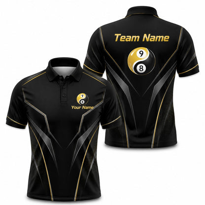 Team Name 9 Ball 8 Ball Sport Personalized Billiard Polo Shirt