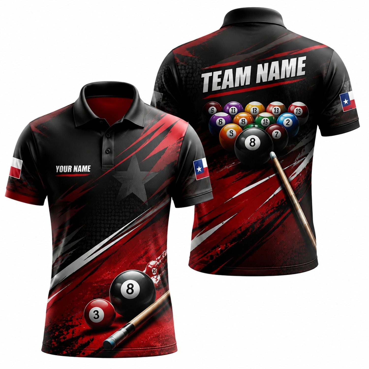 Team Name Billiards Sport Personalized Billiard Polo Shirt
