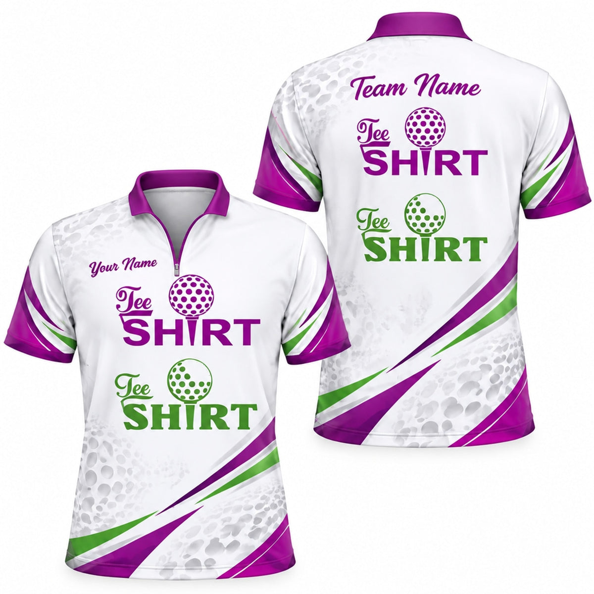 Tee Shirt Golf Typography Personalized Golf Polo Shirt Jersey Zip 1 4 Collar
