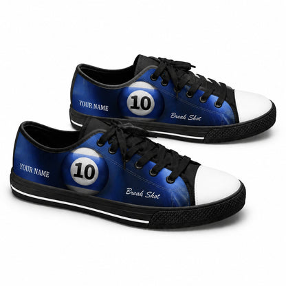 Ten Ball Billiards Design Graphic Personalized Low Top Shoes Black Shoes