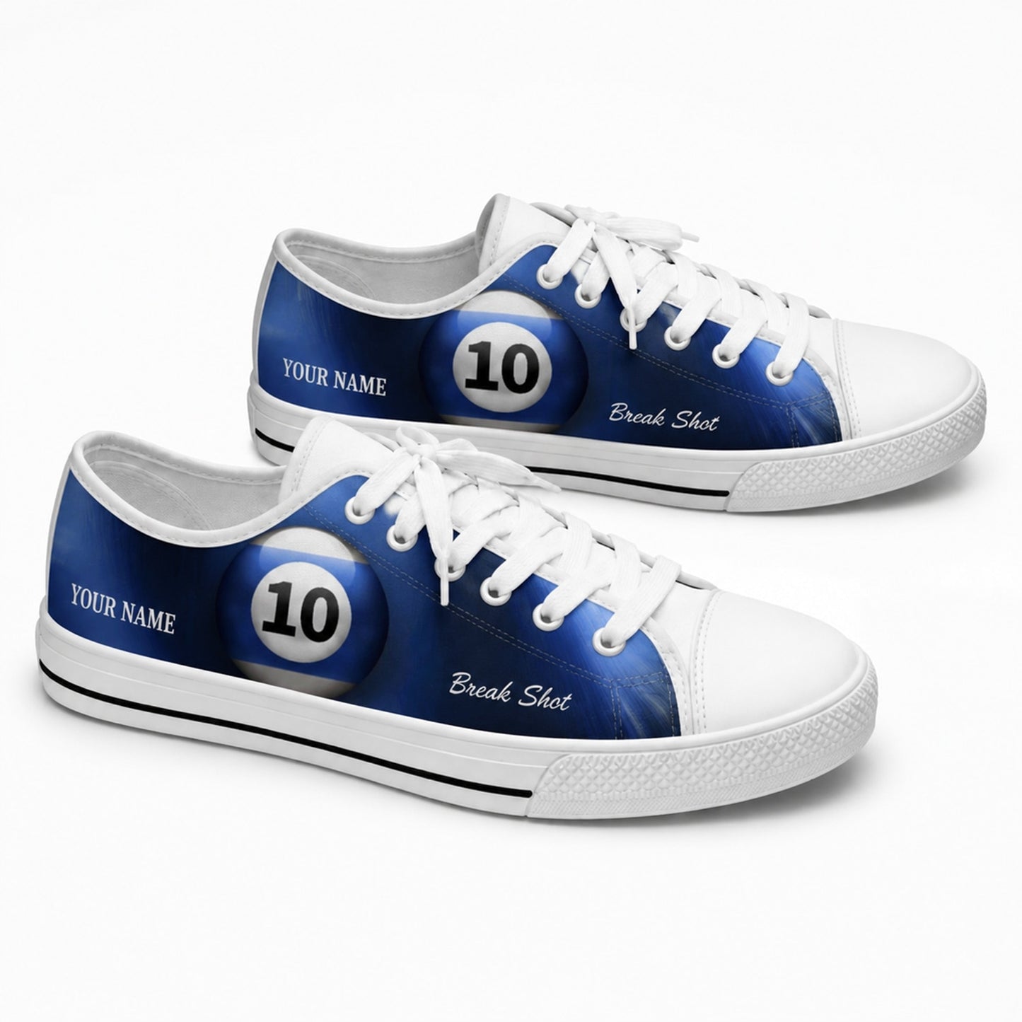 Ten Ball Billiards Design Graphic Personalized Low Top Shoes