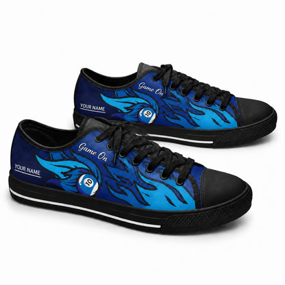Ten Ball Pool Design Graphic Personalized Low Top Shoes Black Shoes