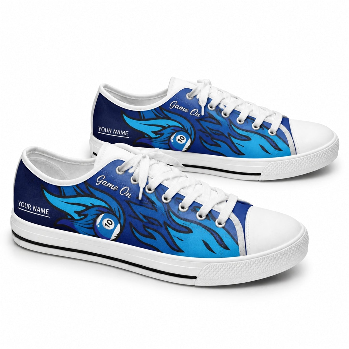 Ten Ball Pool Design Graphic Personalized Low Top Shoes