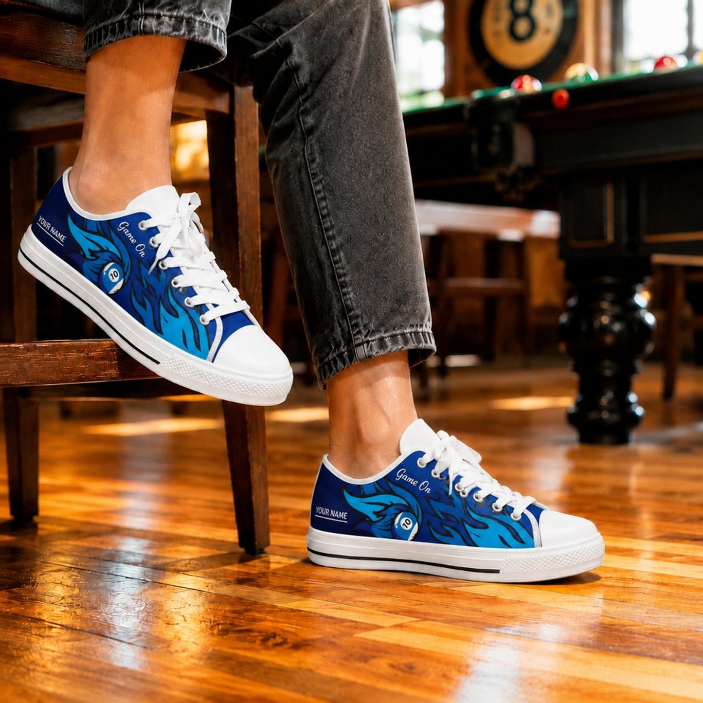 Ten Ball Pool Design Graphic Personalized Low Top Shoes Life Style