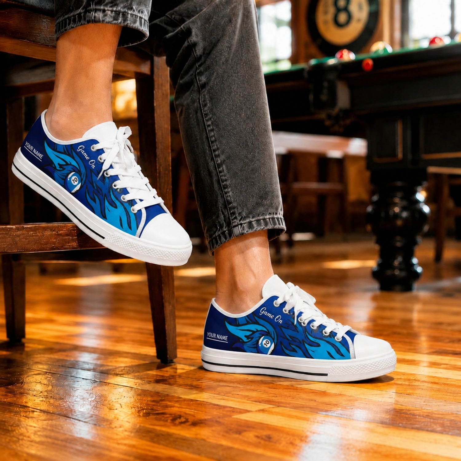Ten Ball Pool Design Graphic Personalized Low Top Shoes Life Style