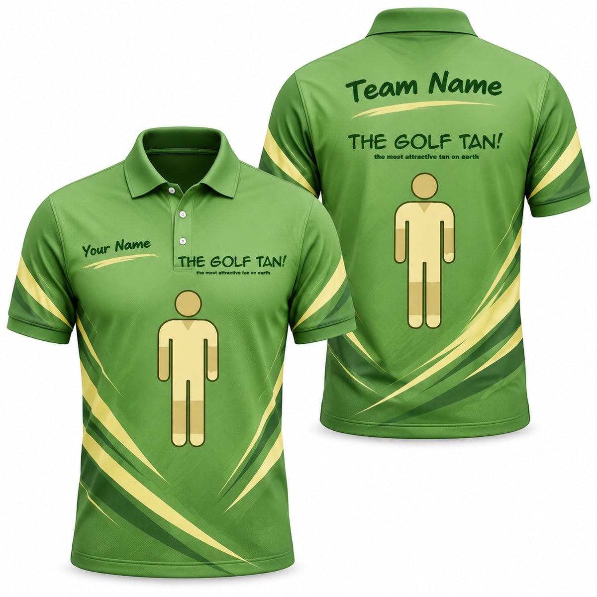 The Golf Tan Typography Personalized Golf Polo Shirt