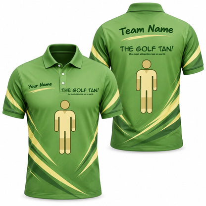 The Golf Tan Typography Personalized Golf Polo Shirt