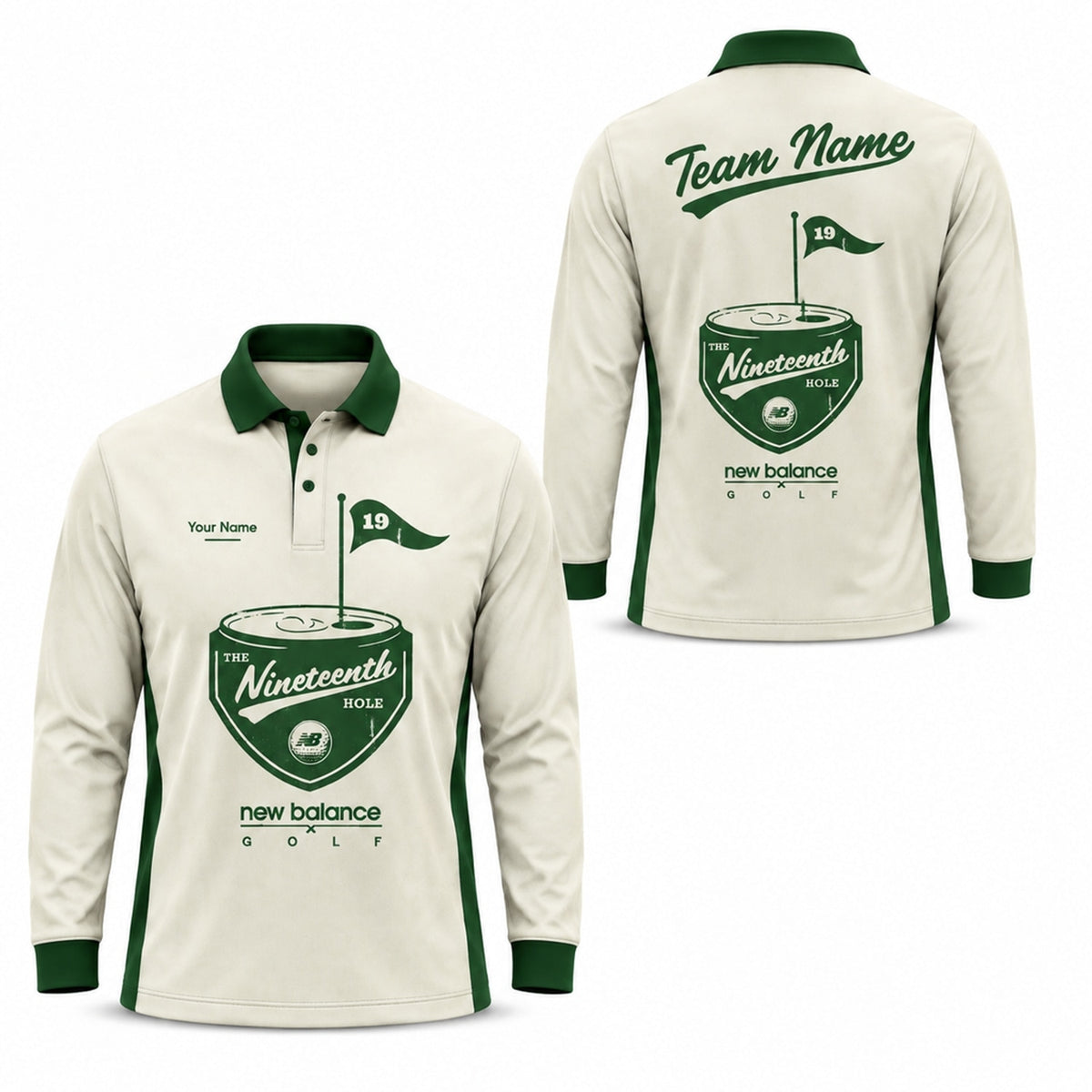 The Nineteenth Hole Personalized Golf Polo Shirt Long Sleeve Polo