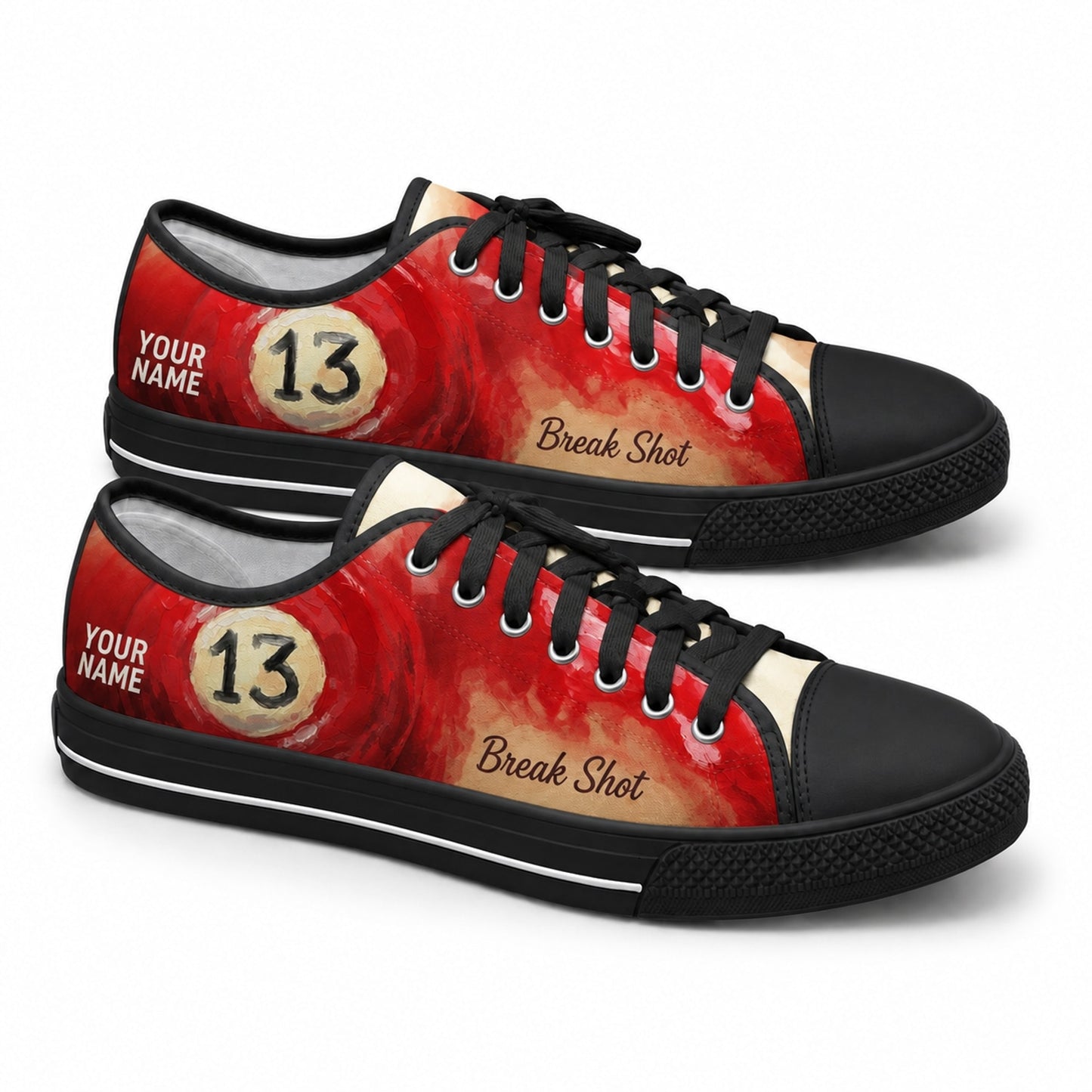 Thirteen Ball Pool Vintage Personalized Low Top Shoes Black Shoes