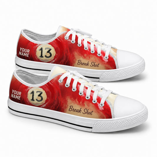 Thirteen Ball Pool Vintage Personalized Low Top Shoes