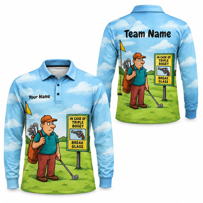 Triple Bogey Cartoon Personalized Golf Polo Shirt Long Sleeve Polo