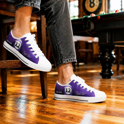 Twelve Ball Break Shot Graphic Custom Low Top Shoes Life Style