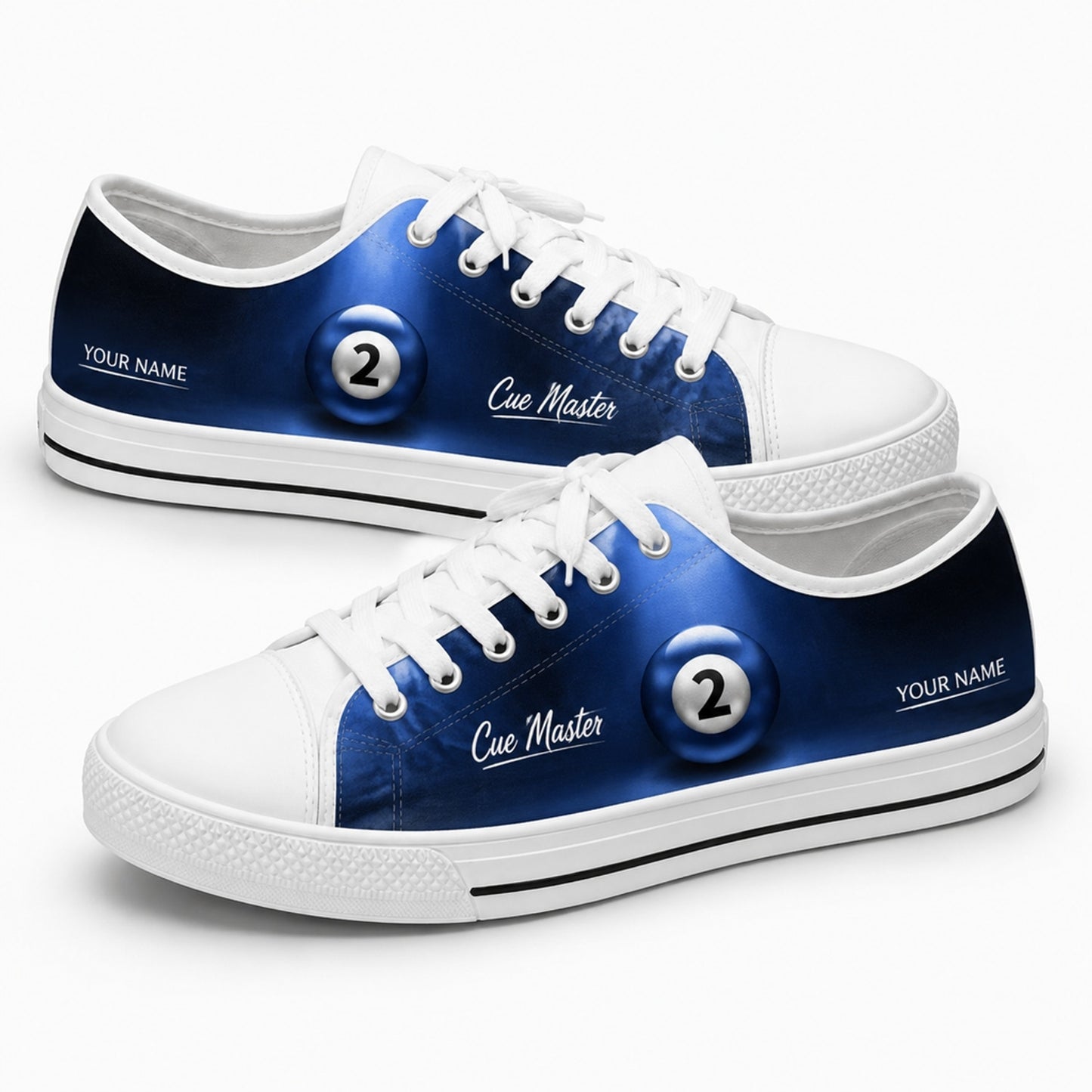Two Ball Billiards Graphic Custom Low Top Shoes