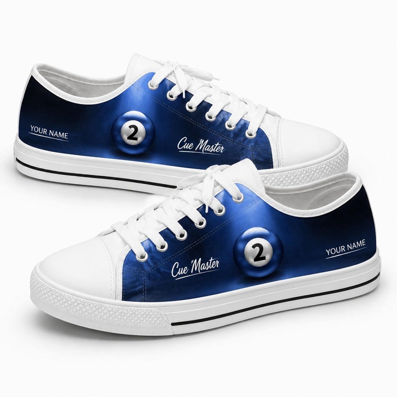 Two Ball Billiards Graphic Custom Low Top Shoes