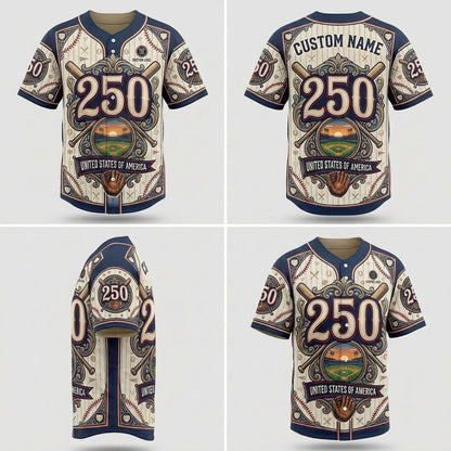 Product grid showing multiple views of the USA 250th anniversary jersey