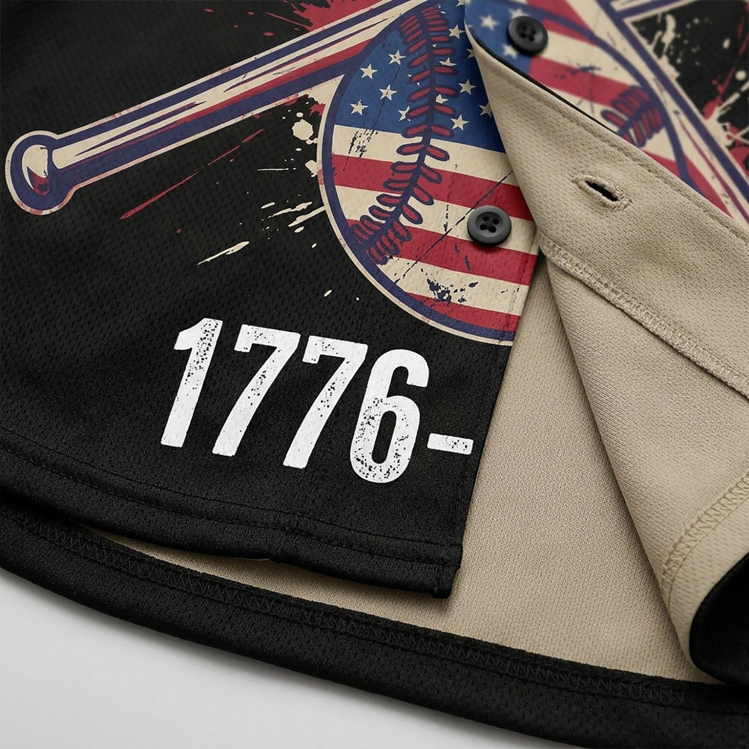 Close-Up Detail Of High-Quality Fabric Stitching On The 250th Anniversary Basketball-Inspired Cap Jersey