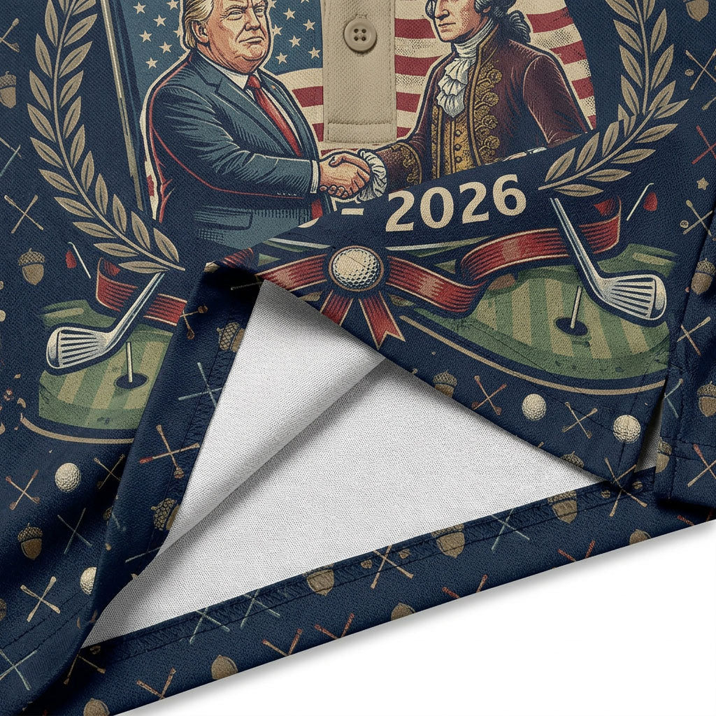 Close-up of "We Got This" historic portrait emblem and 1776-2026 design