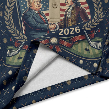 Close-up of "We Got This" historic portrait emblem and 1776-2026 design