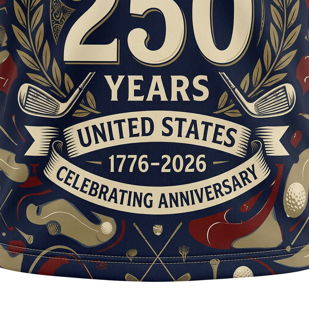Macro closeup of the patriotic eagle emblem and premium fabric texture