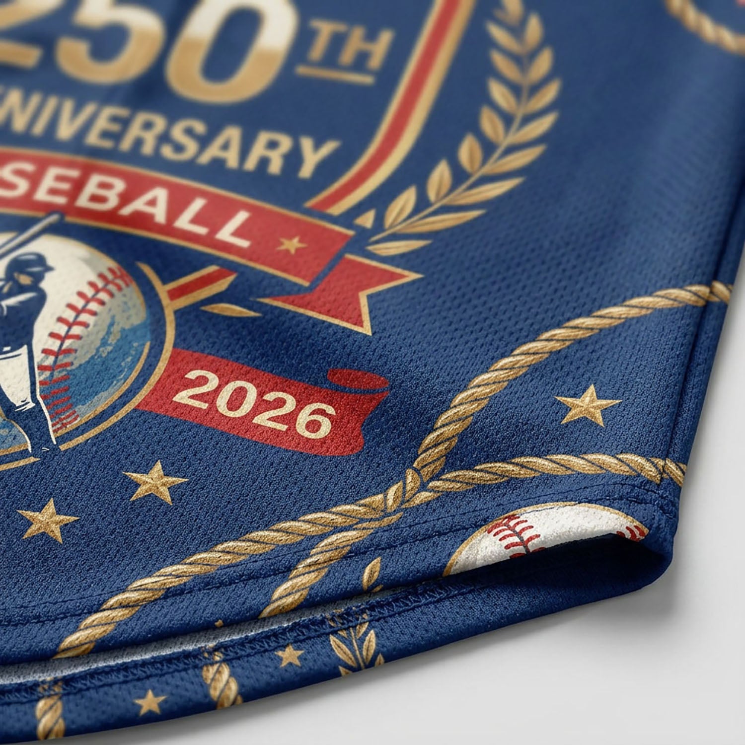 Close-Up Detail Of High-Definition Sublimation Print Showcasing The Eagle Shield Emblem And 1776-2026 Commemorative Date